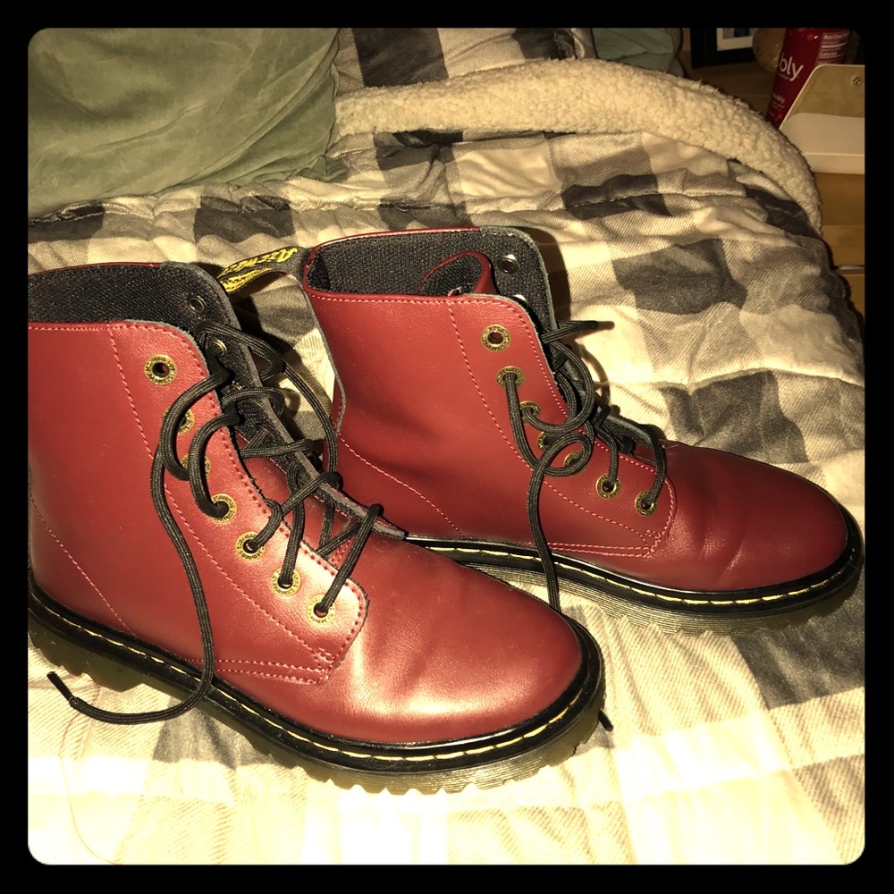 Dark red Doc Martens